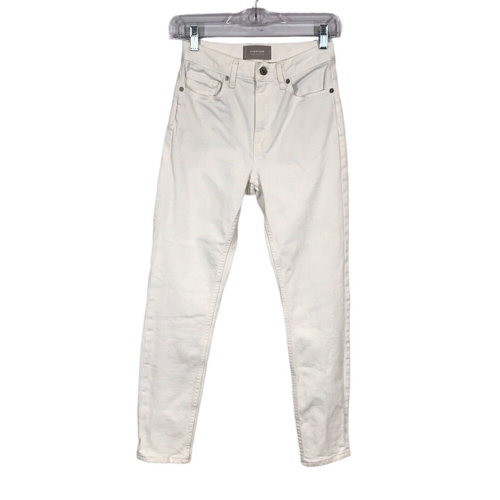 Everlane White The High Rise Skinny 25" Ankle Stretch Denim Jeans Womens Size 25